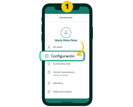 En la teua Àrea personal, clica en Configuració.