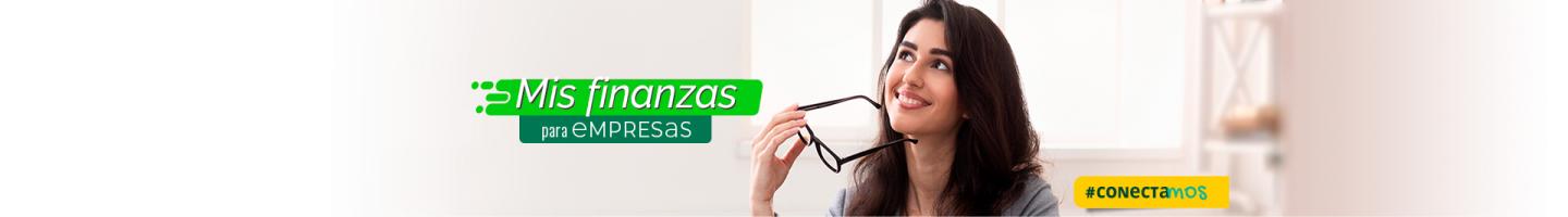 Campaña Mis Finanzas Empresas - Empresaria en oficina sonriendo