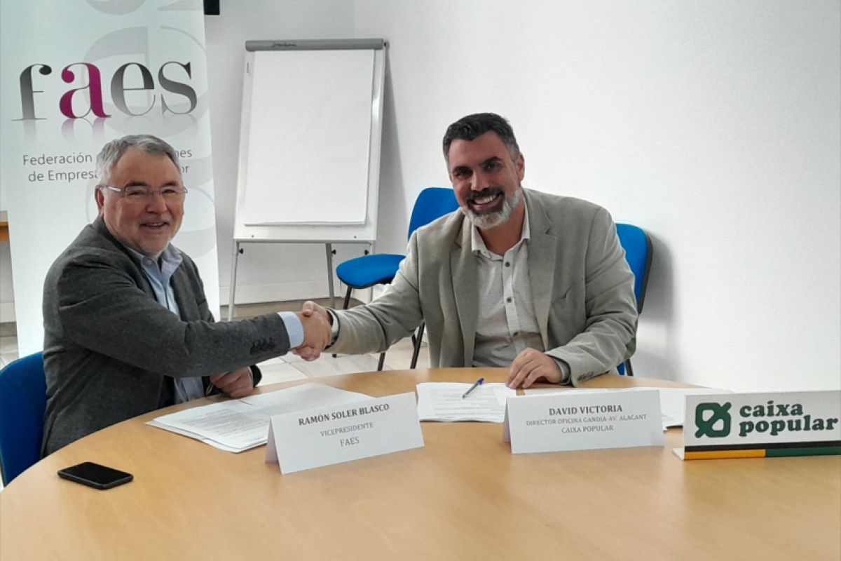 Caixa Popular refuerza su compromiso con el tejido empresarial de la Safor a través de un convenio de colaboración con FAES